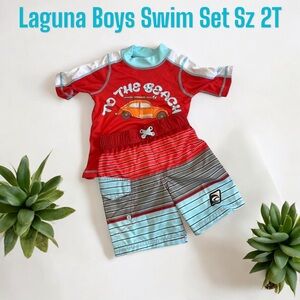 Laguna Boys 2Pc VW Bug To The Beach Boys Swim Set Size 2T NWT